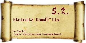Steinitz Kamélia névjegykártya